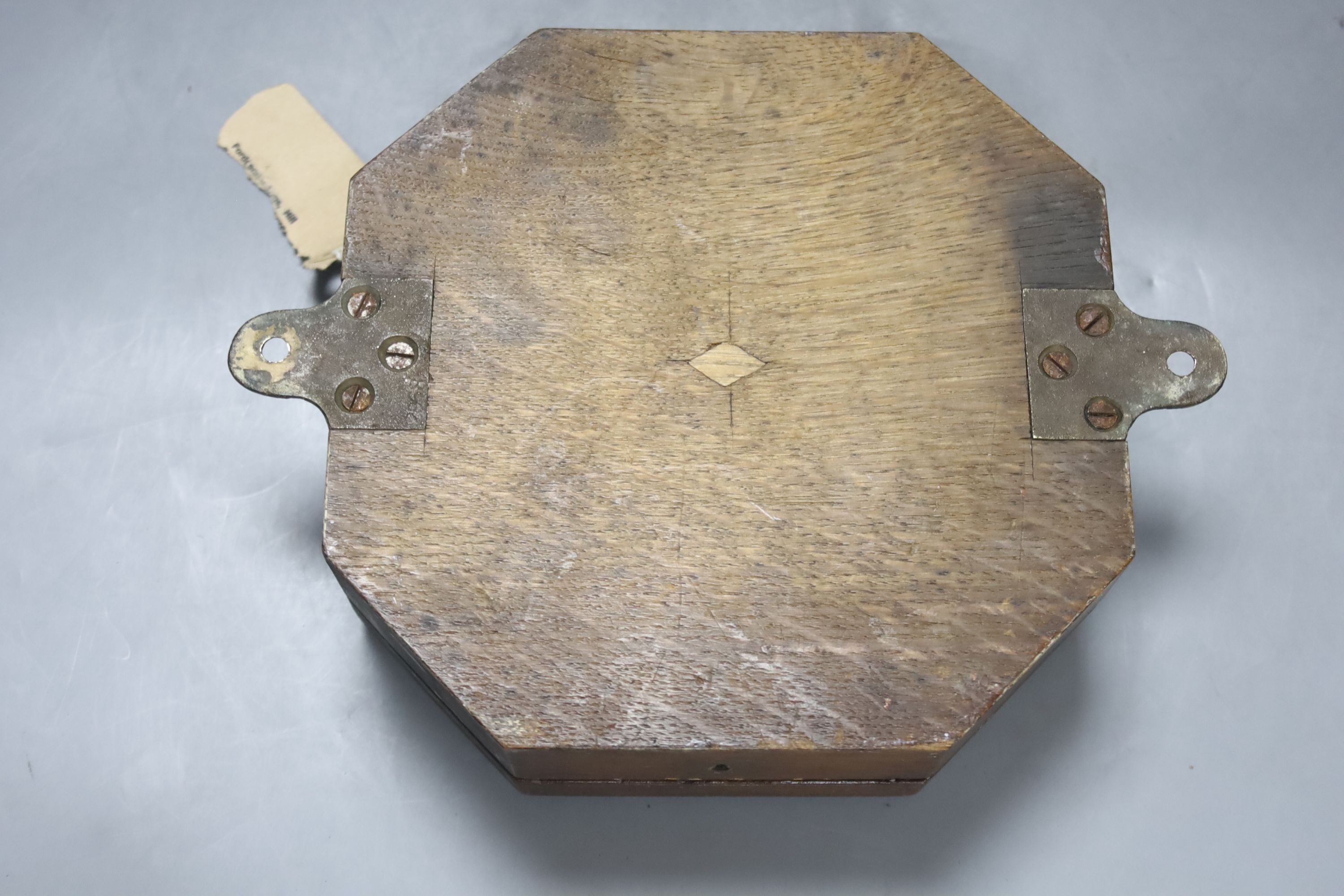 An Edwardian oak cased travelling aneroid barometer, height 19cm